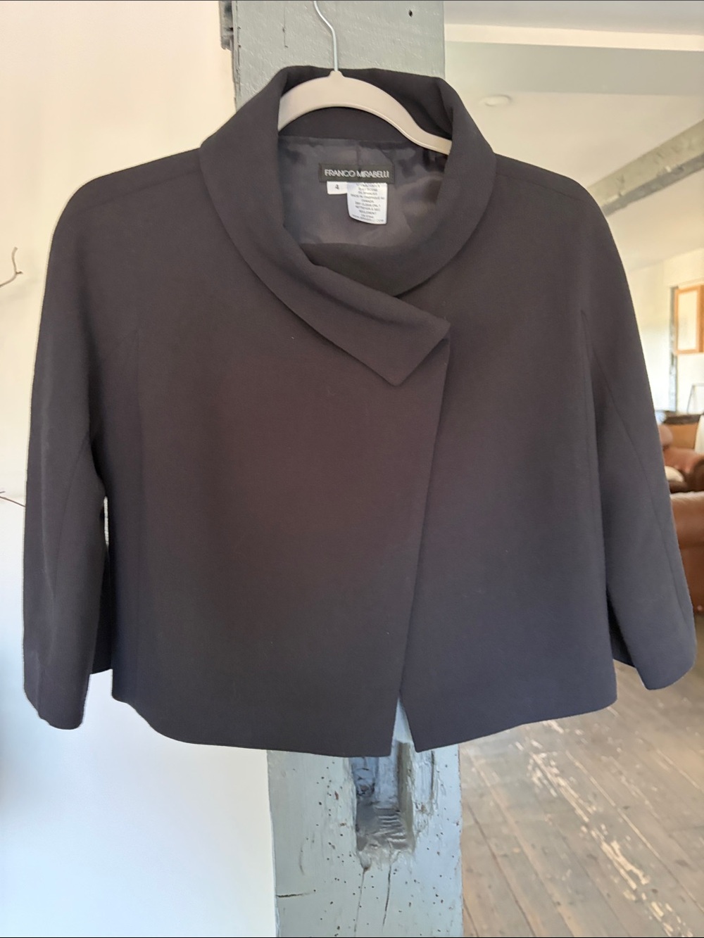 Black Cropped Jacket by Franco Mirabelli